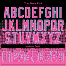 Load image into Gallery viewer, Custom Pink Light Blue-Black 3D Pattern Design Bomber Full-Snap Varsity Letterman Jacket