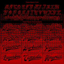 Load image into Gallery viewer, Custom Red Black 3D Pattern Design Bomber Full-Snap Varsity Letterman Jacket