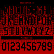 Load image into Gallery viewer, Custom Red Black 3D Pattern Design Bomber Full-Snap Varsity Letterman Jacket