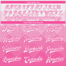 Load image into Gallery viewer, Custom Pink White 3D Pattern Design Bomber Full-Snap Varsity Letterman Jacket