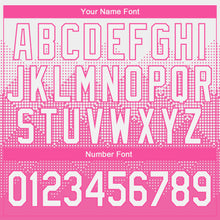 Load image into Gallery viewer, Custom Pink White 3D Pattern Design Bomber Full-Snap Varsity Letterman Jacket