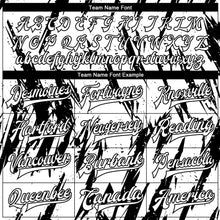 Load image into Gallery viewer, Custom White Black 3D Pattern Design Bomber Full-Snap Varsity Letterman Jacket