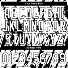 Load image into Gallery viewer, Custom White Black 3D Pattern Design Bomber Full-Snap Varsity Letterman Jacket