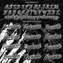 Load image into Gallery viewer, Custom Black White 3D Pattern Design Bomber Full-Snap Varsity Letterman Jacket