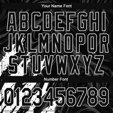 Load image into Gallery viewer, Custom Black White 3D Pattern Design Bomber Full-Snap Varsity Letterman Jacket