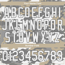 Load image into Gallery viewer, Custom Camo White-Steel Gray Snow Camouflage 3D Bomber Full-Snap Varsity Letterman Salute To Service Jacket