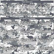 Load image into Gallery viewer, Custom Camo White-Steel Gray Snow Camouflage 3D Bomber Full-Snap Varsity Letterman Salute To Service Jacket