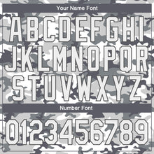 Load image into Gallery viewer, Custom Camo White-Steel Gray Snow Camouflage 3D Bomber Full-Snap Varsity Letterman Salute To Service Jacket