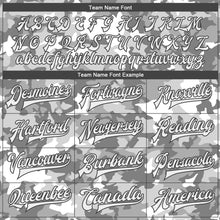 Load image into Gallery viewer, Custom Camo White-Steel Gray Snow Camouflage 3D Bomber Full-Snap Varsity Letterman Salute To Service Jacket