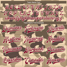 Load image into Gallery viewer, Custom Camo Maroon-Cream Desert Camouflage 3D Bomber Full-Snap Varsity Letterman Salute To Service Jacket