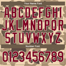 Load image into Gallery viewer, Custom Camo Maroon-Cream Desert Camouflage 3D Bomber Full-Snap Varsity Letterman Salute To Service Jacket