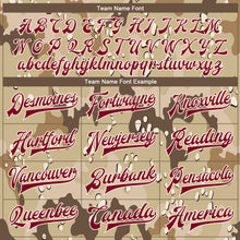 Load image into Gallery viewer, Custom Camo Maroon-Cream Desert Camouflage 3D Bomber Full-Snap Varsity Letterman Salute To Service Jacket