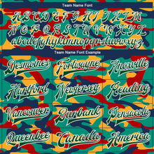 Load image into Gallery viewer, Custom Camo Kelly Green-White Fluorescent Camouflage 3D Bomber Full-Snap Varsity Letterman Salute To Service Jacket