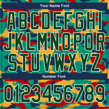 Load image into Gallery viewer, Custom Camo Kelly Green-White Fluorescent Camouflage 3D Bomber Full-Snap Varsity Letterman Salute To Service Jacket