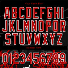 Load image into Gallery viewer, Custom Graffiti Pattern Red-Black Dark Abstract Urban Street Art 3D Bomber Full-Snap Varsity Letterman Jacket