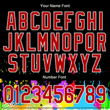 Load image into Gallery viewer, Custom Graffiti Pattern Red-White Splashes 3D Bomber Full-Snap Varsity Letterman Jacket