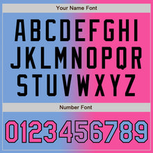 Load image into Gallery viewer, Custom Light Blue Pink-Black Bomber Full-Snap Varsity Letterman Gradient Fashion Jacket