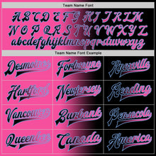 Load image into Gallery viewer, Custom Black Pink-Light Blue Bomber Full-Snap Varsity Letterman Gradient Fashion Jacket
