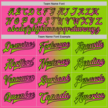 Load image into Gallery viewer, Custom Neon Green Pink-Black Bomber Full-Snap Varsity Letterman Gradient Fashion Jacket