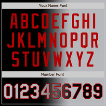 Load image into Gallery viewer, Custom Black Gray-Red Bomber Full-Snap Varsity Letterman Gradient Fashion Jacket