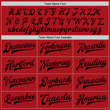 Load image into Gallery viewer, Custom Red Black Bomber Full-Snap Varsity Letterman Two Tone Jacket