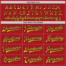 Load image into Gallery viewer, Custom Red Gold-Black Bomber Full-Snap Varsity Letterman Two Tone Jacket