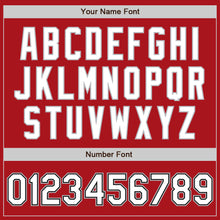 Load image into Gallery viewer, Custom Red White Black-Gray Bomber Full-Snap Varsity Letterman Two Tone Jacket