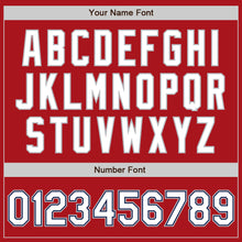 Load image into Gallery viewer, Custom Red White Navy-Gray Bomber Full-Snap Varsity Letterman Two Tone Jacket