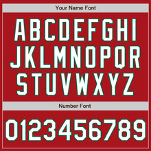 Load image into Gallery viewer, Custom Red White-Kelly Green Bomber Full-Snap Varsity Letterman Two Tone Jacket