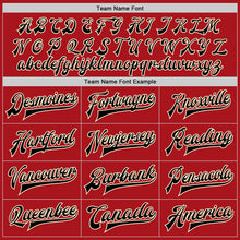 Load image into Gallery viewer, Custom Red Black-Cream Bomber Full-Snap Varsity Letterman Two Tone Jacket