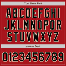 Load image into Gallery viewer, Custom Red Black-Cream Bomber Full-Snap Varsity Letterman Two Tone Jacket