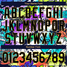 Load image into Gallery viewer, Custom Graffiti Pattern Black-Old Gold Grunge Urban Street Art 3D Bomber Full-Snap Varsity Letterman Jacket