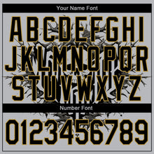 Load image into Gallery viewer, Custom Gray Black-Old Gold Skull With Thorns 3D Bomber Full-Snap Varsity Letterman Two Tone Jacket