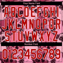 Load image into Gallery viewer, Custom Pink Red-White Skull With Heart Shaped Eyes 3D Bomber Full-Snap Varsity Letterman Jacket