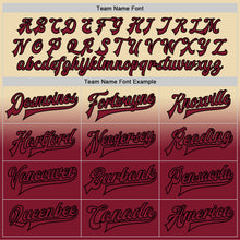 Load image into Gallery viewer, Custom City Cream Crimson-Black Bomber Full-Snap Varsity Letterman Fade Fashion Jacket