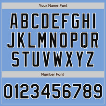 Load image into Gallery viewer, Custom Light Blue Black-White Bomber Full-Snap Varsity Letterman Two Tone Jacket