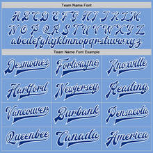 Load image into Gallery viewer, Custom Light Blue Royal-White Bomber Full-Snap Varsity Letterman Two Tone Jacket