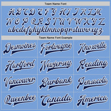 Load image into Gallery viewer, Custom Light Blue Navy-White Bomber Full-Snap Varsity Letterman Two Tone Jacket