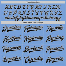 Load image into Gallery viewer, Custom Light Blue Black-Gray Bomber Full-Snap Varsity Letterman Two Tone Jacket