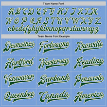 Load image into Gallery viewer, Custom Light Blue Green-Cream Bomber Full-Snap Varsity Letterman Two Tone Jacket