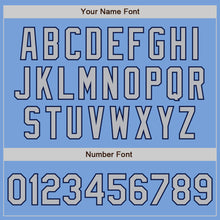 Load image into Gallery viewer, Custom Light Blue Gray-Navy Bomber Full-Snap Varsity Letterman Two Tone Jacket