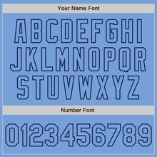 Load image into Gallery viewer, Custom Light Blue Navy Bomber Full-Snap Varsity Letterman Two Tone Jacket