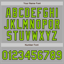 Load image into Gallery viewer, Custom Gray Neon Green-Black Bomber Full-Snap Varsity Letterman Two Tone Jacket