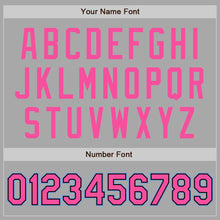 Load image into Gallery viewer, Custom Gray Pink Black-Light Blue Bomber Full-Snap Varsity Letterman Two Tone Jacket