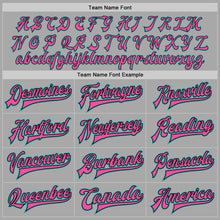 Load image into Gallery viewer, Custom Gray Aqua Black-Pink Bomber Full-Snap Varsity Letterman Two Tone Jacket