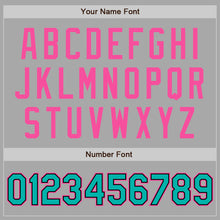 Load image into Gallery viewer, Custom Gray Aqua Black-Pink Bomber Full-Snap Varsity Letterman Two Tone Jacket