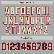 Load image into Gallery viewer, Custom Gray Crimson Black-City Cream Bomber Full-Snap Varsity Letterman Two Tone Jacket