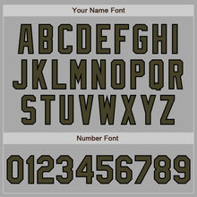 Load image into Gallery viewer, Custom Gray Olive Black-Cream Bomber Full-Snap Varsity Letterman Two Tone Jacket