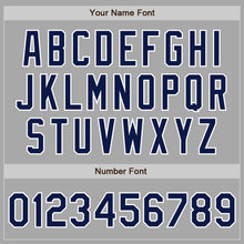 Load image into Gallery viewer, Custom Gray Navy-White Bomber Full-Snap Varsity Letterman Two Tone Jacket