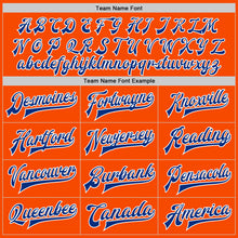 Load image into Gallery viewer, Custom Orange Royal-White Bomber Full-Snap Varsity Letterman Two Tone Jacket